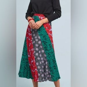Maeve by Anthropologie Patchwork Midi Skirt